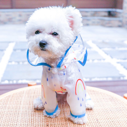 Transparent Waterproof Rainbow Dog Raincoat