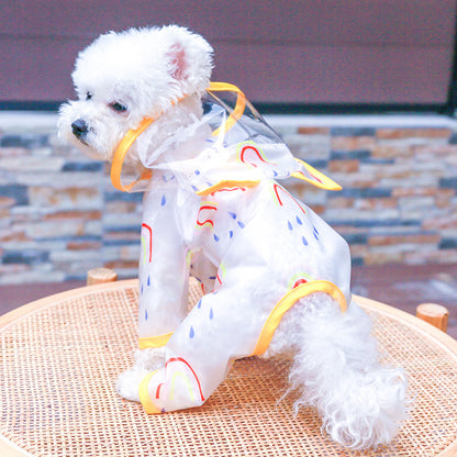 Transparent Waterproof Rainbow Dog Raincoat