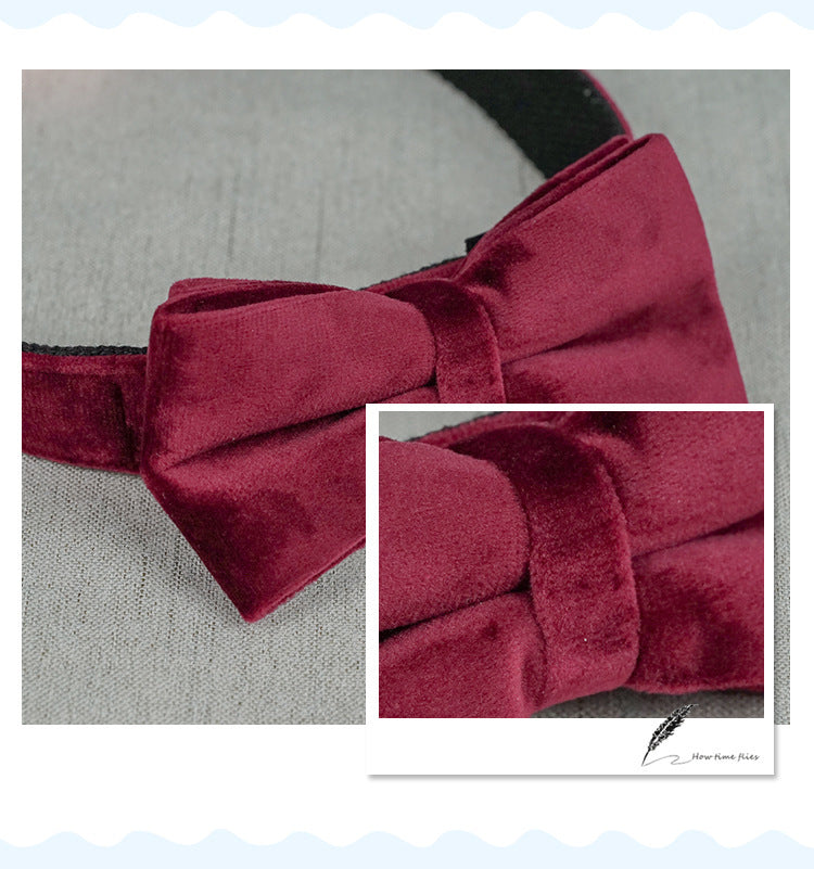 Elegant Velvet Bow Dog Collar