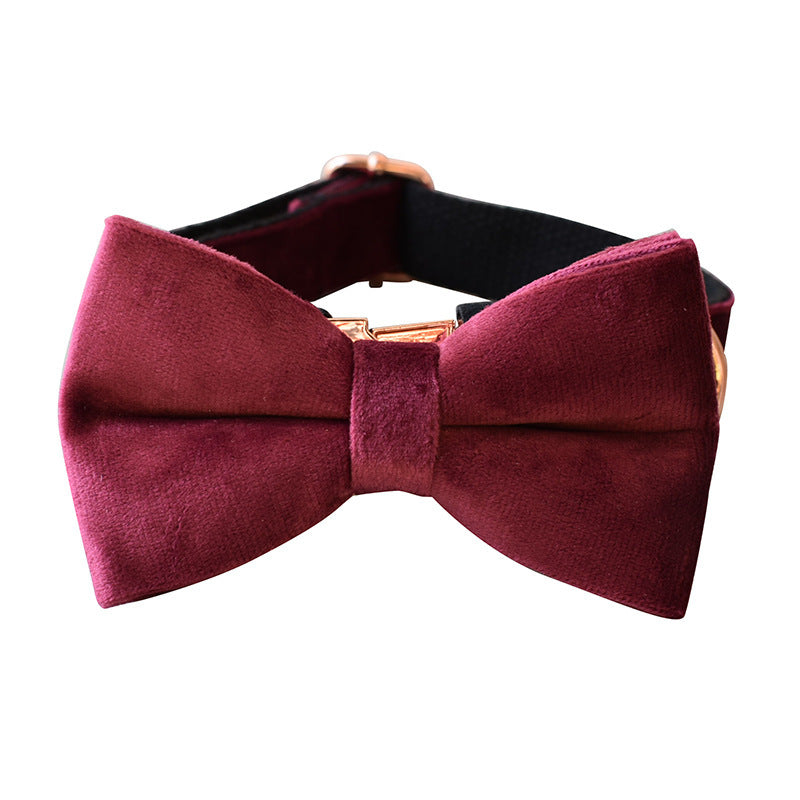 Elegant Velvet Bow Dog Collar