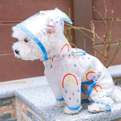 Transparent Waterproof Rainbow Dog Raincoat